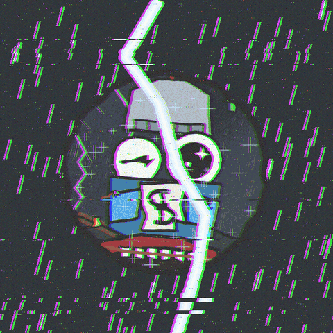 Cashy artwork lit by lightning